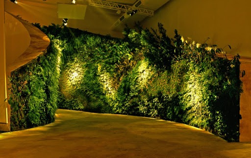 Jardim vertical construído por Patrick Blanc em uma exposição na FAAP (Fundação Armando Alvares Penteado), na cidade de São Paulo.